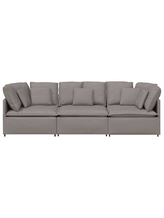 Modulární pohovka s polštáři textil taupe