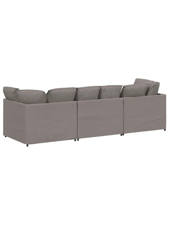 Modulární pohovka s polštáři textil taupe