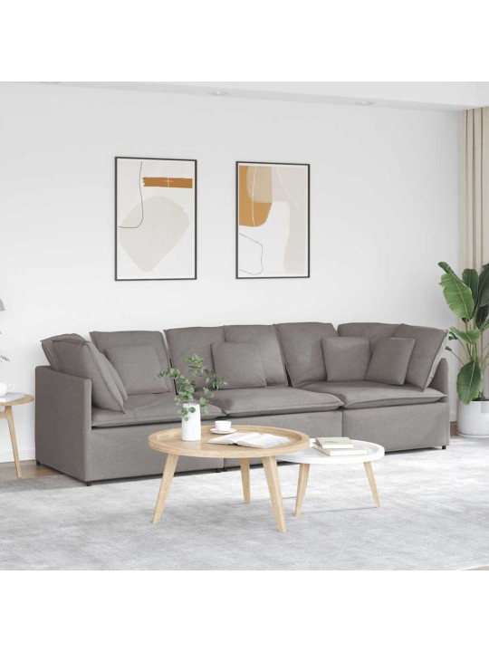Modulární pohovka s polštáři textil taupe