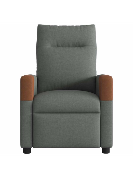 Elektrické polohovací křeslo tmavě šedé textil