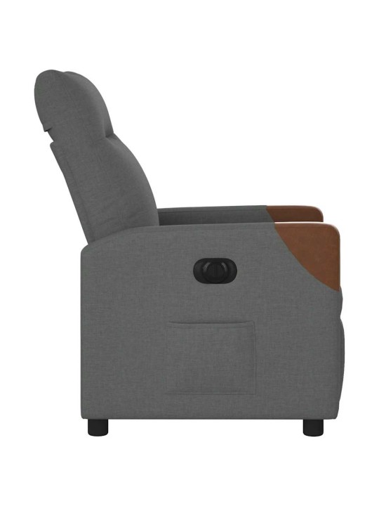 Elektrické polohovací křeslo tmavě šedé textil