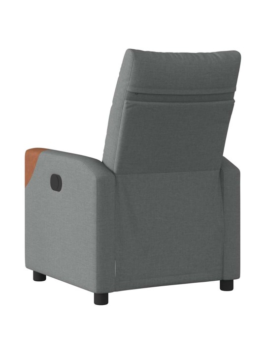 Elektrické polohovací křeslo tmavě šedé textil