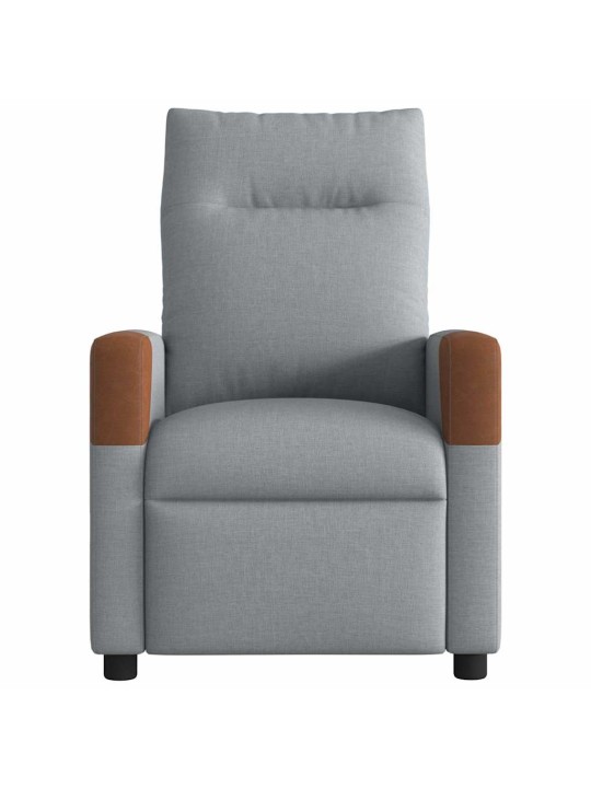 Elektrické masážní polohovací křeslo světle šedé textil
