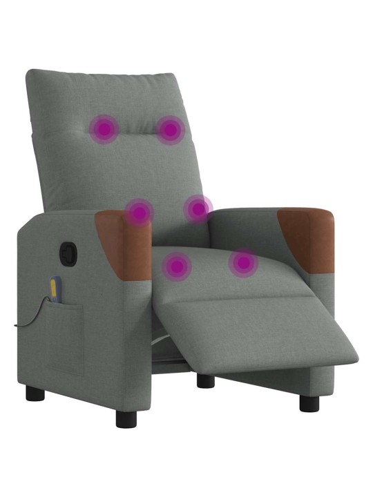 Elektrické masážní polohovací křeslo tmavě šedé textil