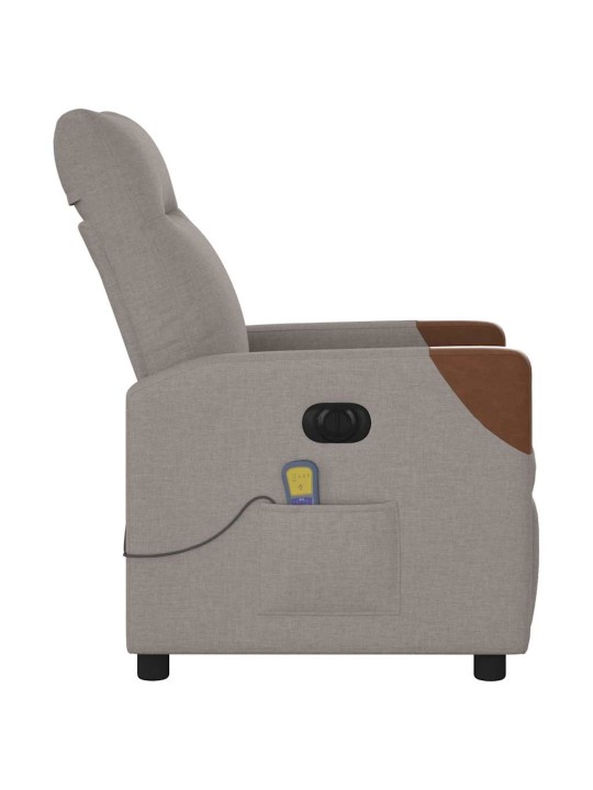 Elektrické masážní polohovací křeslo taupe textil