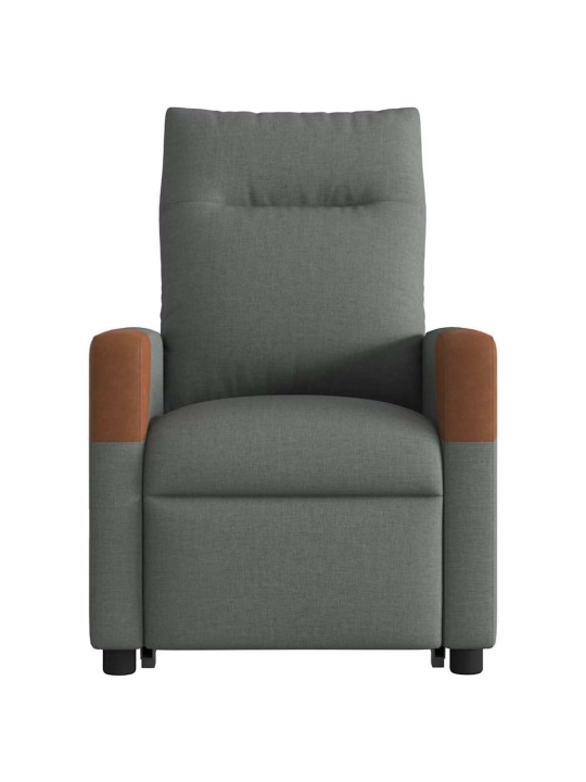 Elektrické zvedací polohovací křeslo tmavě šedé textil