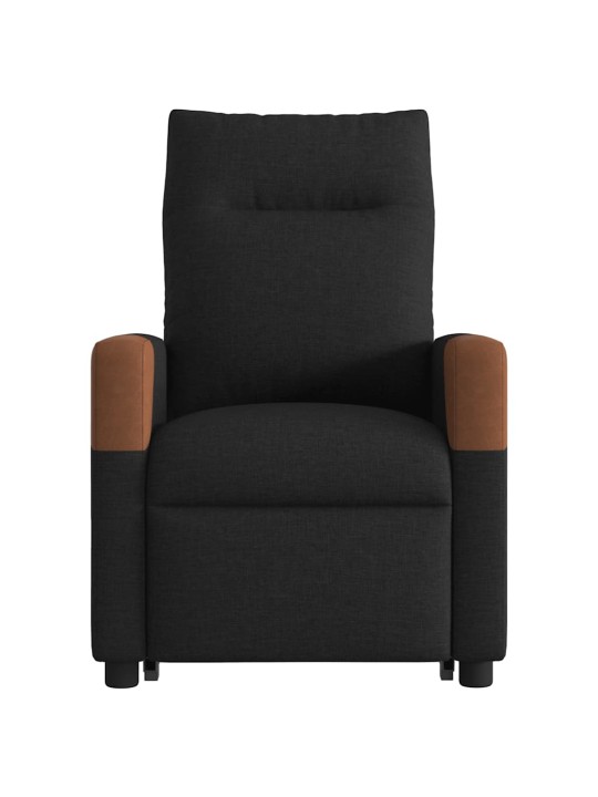 Elektrické zvedací polohovací křeslo černé textil