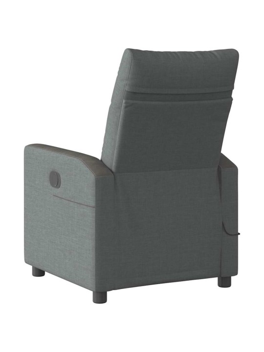 Elektrické masážní polohovací křeslo tmavě šedé textil