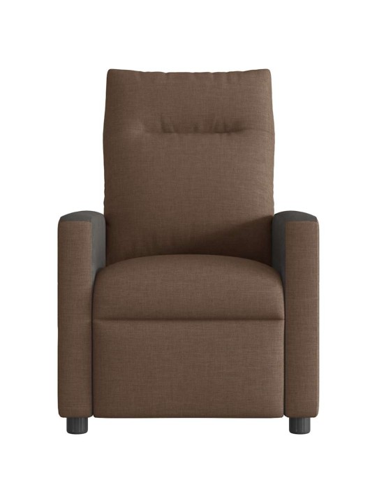 Elektrické masážní polohovací křeslo hnědé textil