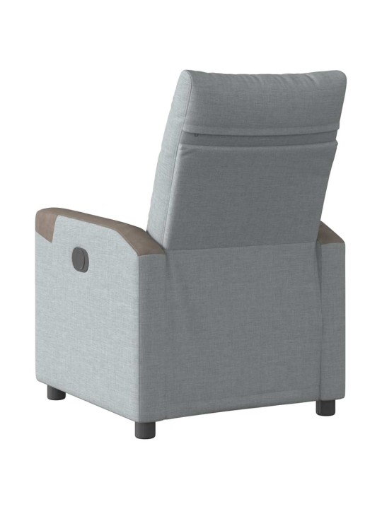 Elektrické polohovací křeslo světle šedé textil