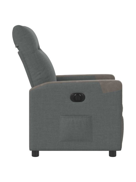 Elektrické polohovací křeslo tmavě šedé textil