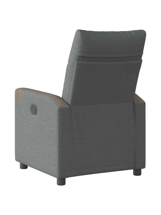 Elektrické polohovací křeslo tmavě šedé textil