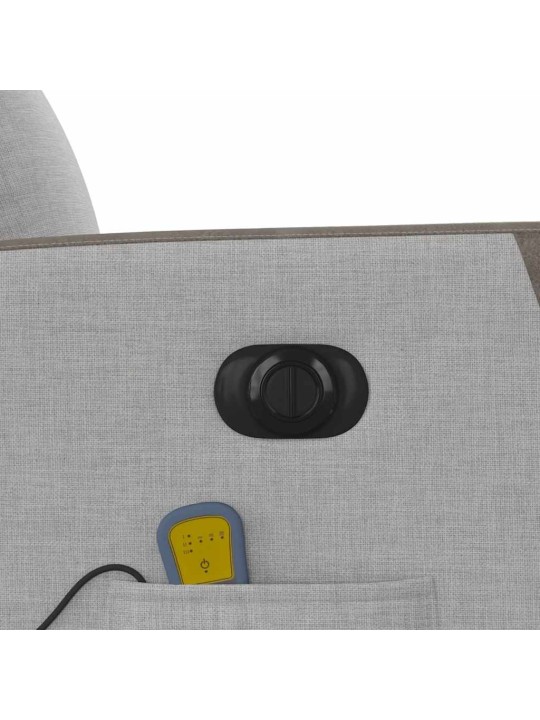 Elektrické masážní polohovací křeslo obláčkově šedé textil