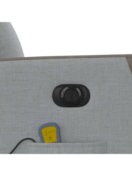 Elektrické masážní polohovací křeslo světle šedé textil