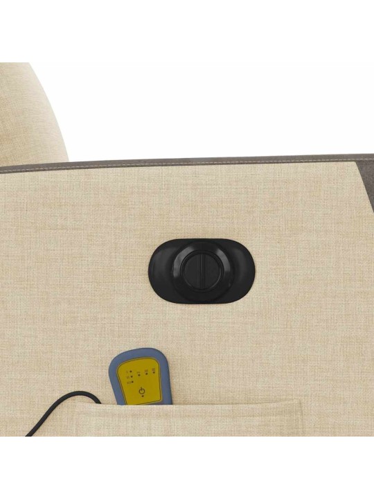 Elektrické masážní polohovací křeslo krémové textil
