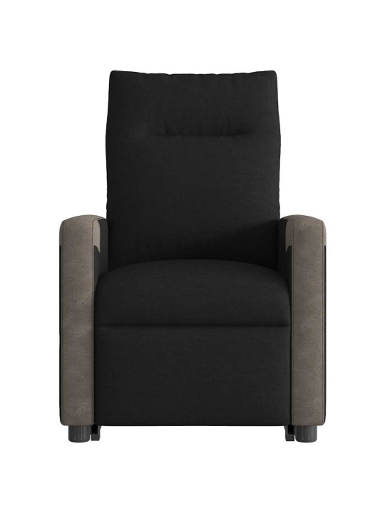 Zvedací polohovací křeslo černé textil