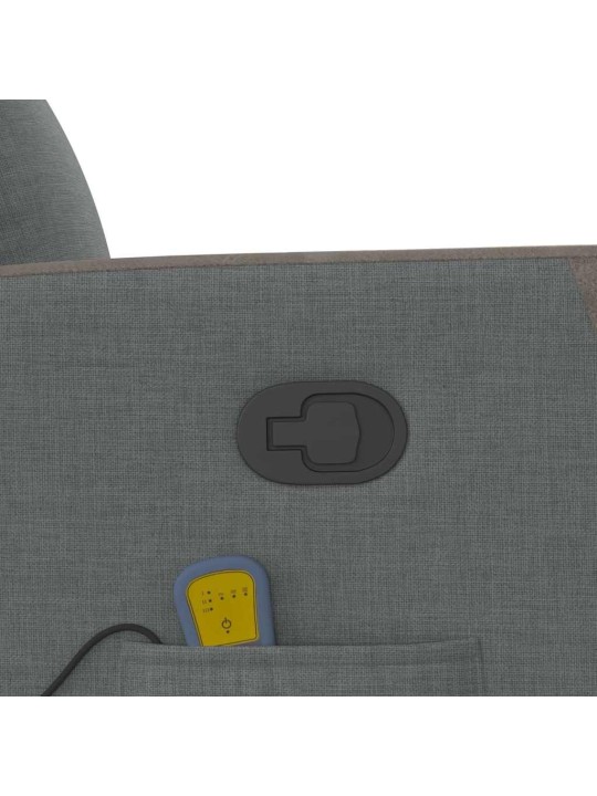 Zvedací masážní polohovací křeslo tmavě šedé textil