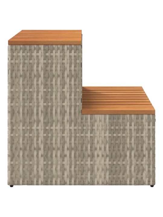 Obruby k vířivce světle šedý 50x50x50,5 cm polyratan a akáciové
