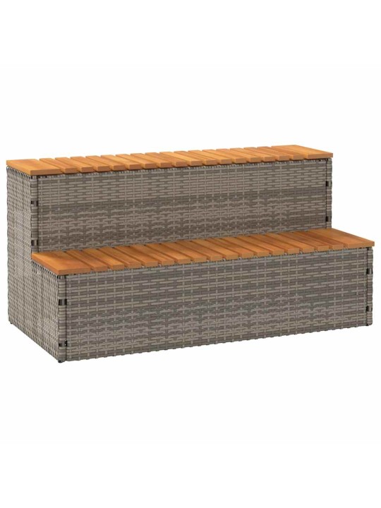 Obruby k vířivce šedý 100x50x50,5 cm polyratan a akáciové
