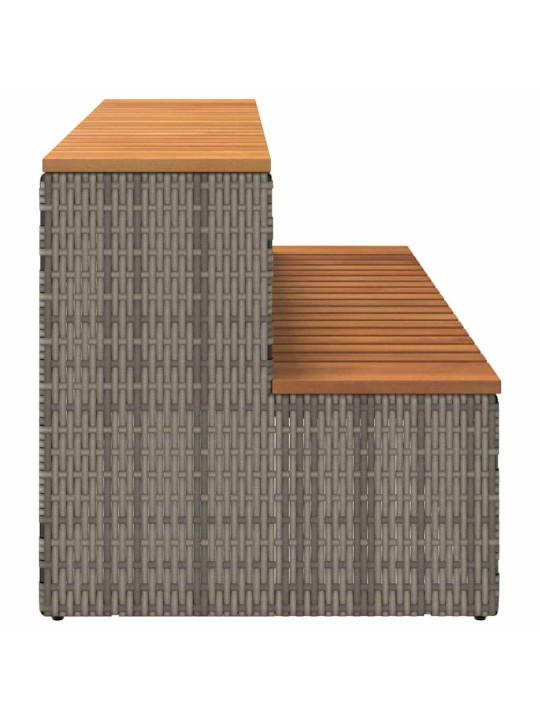 Obruby k vířivce šedý 100x50x50,5 cm polyratan a akáciové