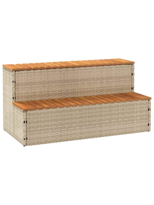 Obruby k vířivce béžová 100x50x50,5 cm polyratan a akáciové