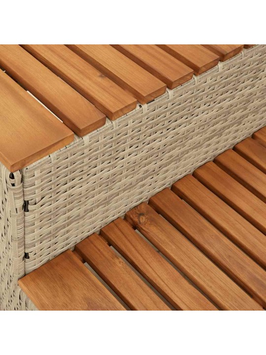 Obruby k vířivce béžová 100x50x50,5 cm polyratan a akáciové