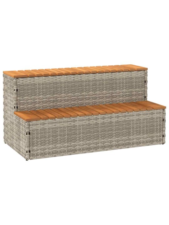 Obruby k vířivce světle šedý 100x50x50,5cm polyratan a akáciové