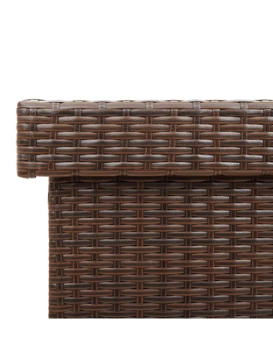 Zahradní úložný box s kolečky hnědý 110x55x73 cm polyratan
