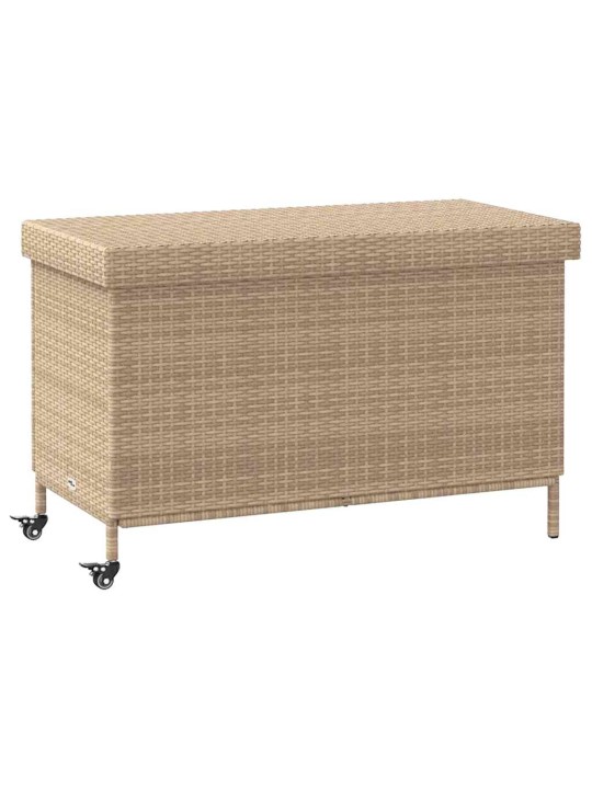 Zahradní úložný box s kolečky smíšený béžový 110x55x73 cm