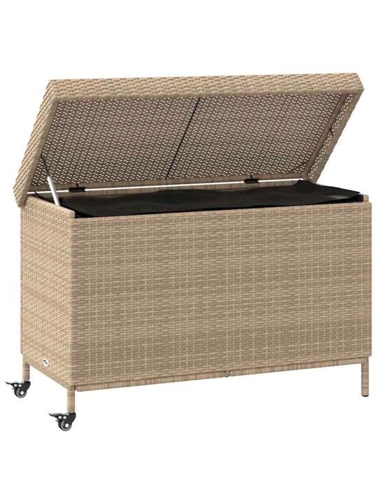 Zahradní úložný box s kolečky smíšený béžový 110x55x73 cm