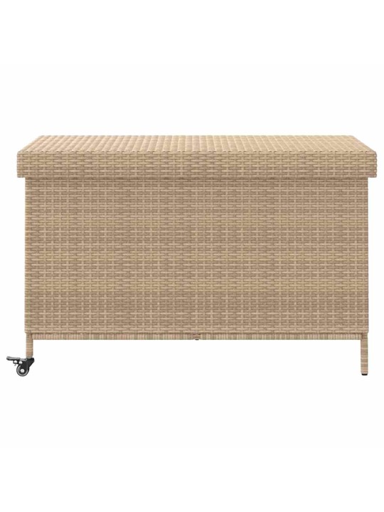 Zahradní úložný box s kolečky smíšený béžový 110x55x73 cm