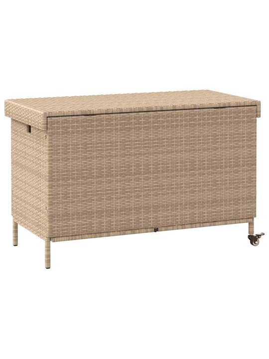 Zahradní úložný box s kolečky smíšený béžový 110x55x73 cm
