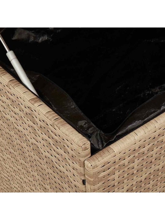 Zahradní úložný box s kolečky smíšený béžový 110x55x73 cm