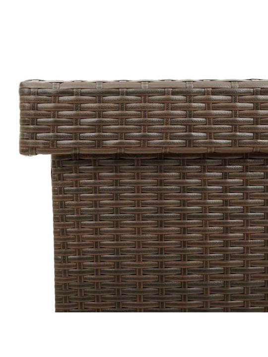 Zahradní úložný box s kolečky hnědý 160x55x75 cm polyratan