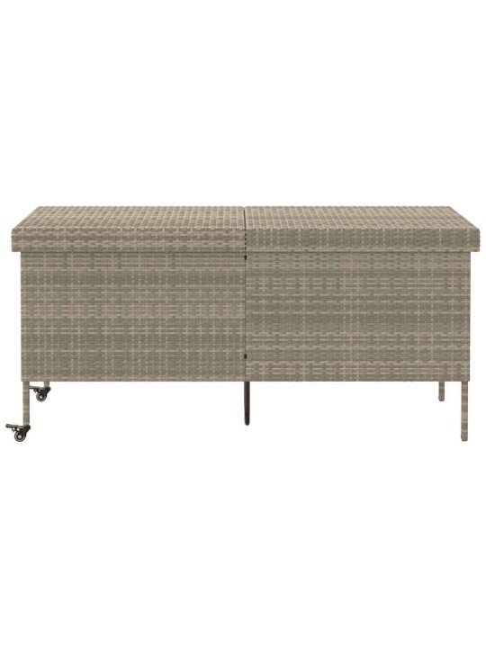 Zahradní úložný box s kolečky světle šedý 160x55x75 polyratan
