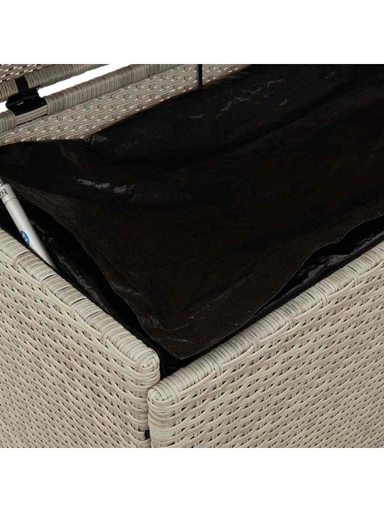 Zahradní úložný box s kolečky světle šedý 160x55x75 polyratan