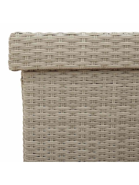 Zahradní úložný box s kolečky světle šedý 160x55x75 polyratan