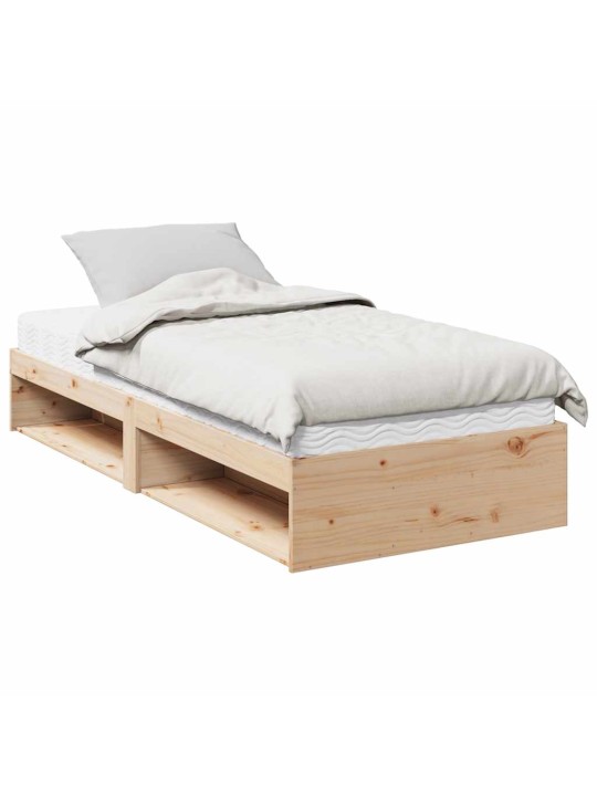 Válenda s matrací 80 x 200 cm masivní borové dřevo