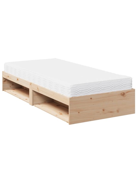 Válenda s matrací 80 x 200 cm masivní borové dřevo