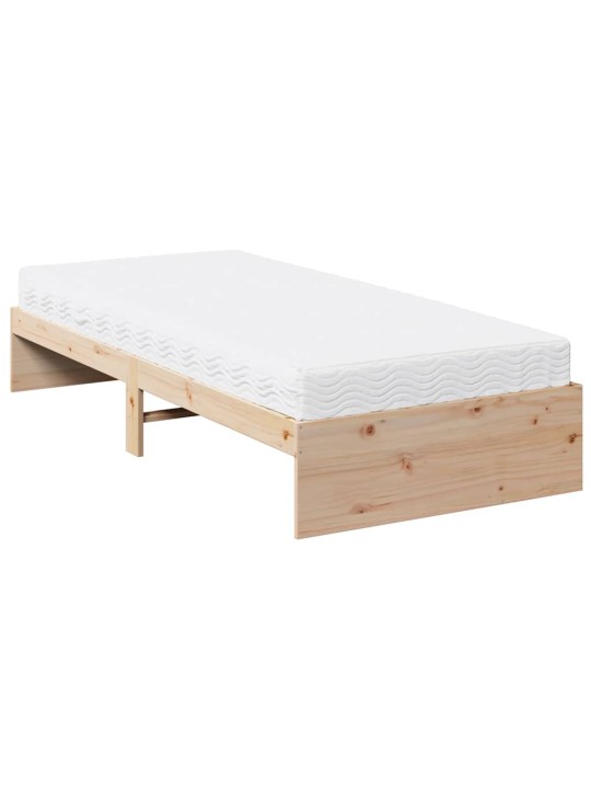 Válenda s matrací 80 x 200 cm masivní borové dřevo
