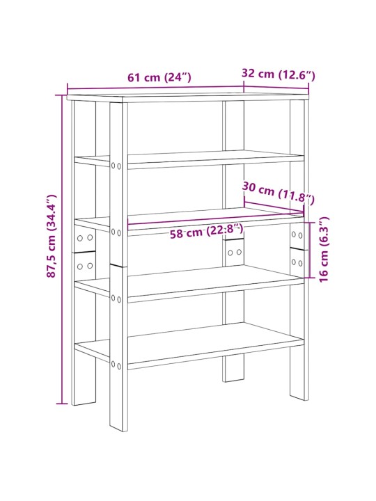 Botník dub sonoma 61x32x87,5 cm kompozitní dřevo