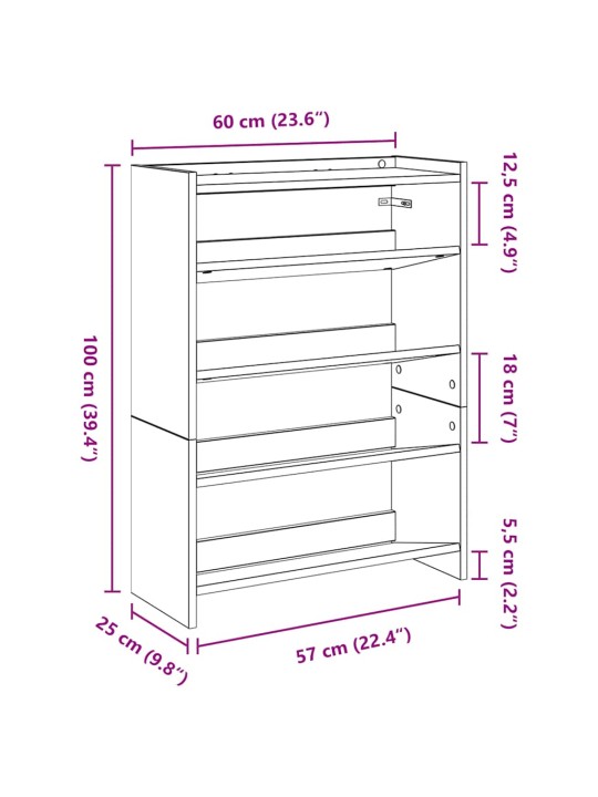 Botník dub sonoma 60x25x81 cm kompozitní dřevo