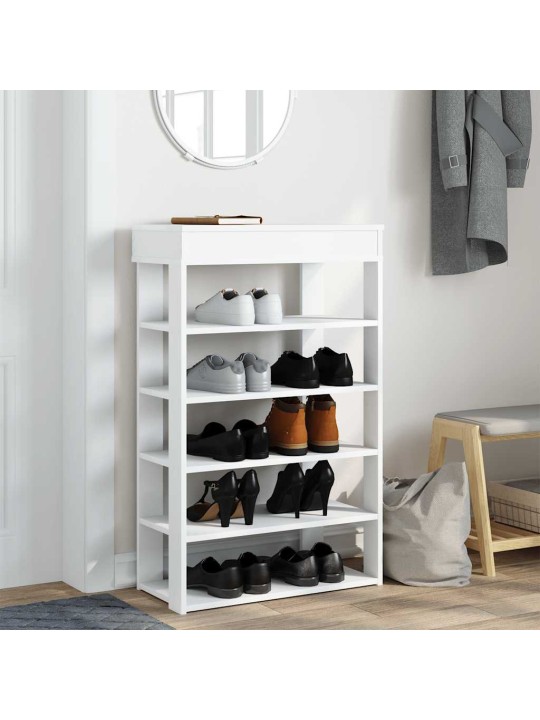 Botník bílý 60x30x98 cm kompozitní dřevo