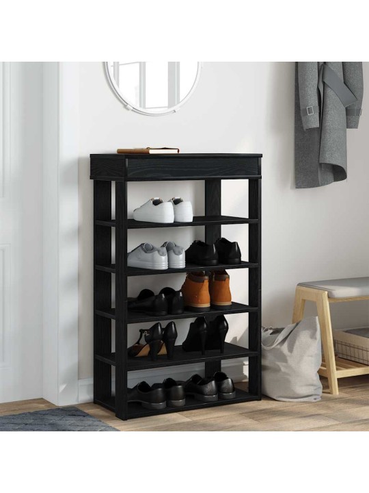 Botník černý 60x30x98 cm kompozitní dřevo