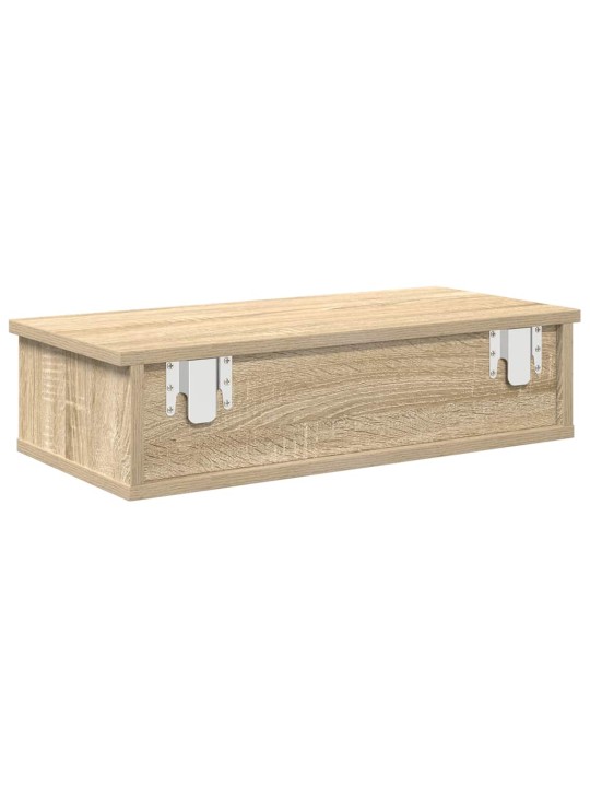 Nástěnná police se zásuvkami dub sonoma 60x25x15 cm kompozit