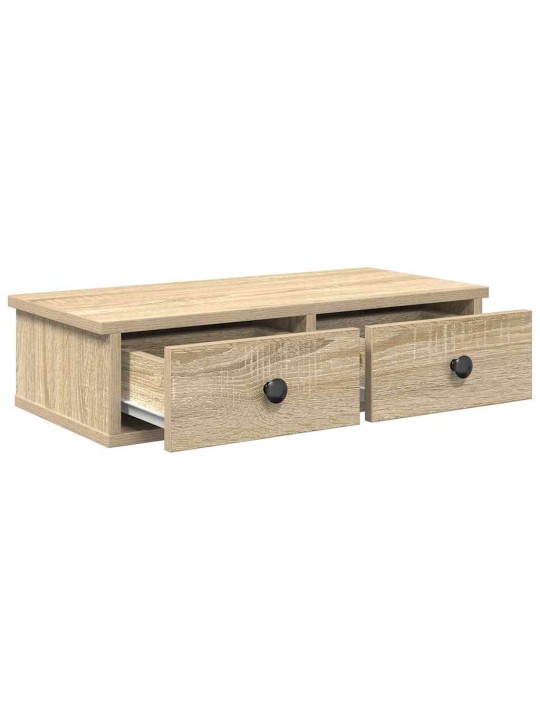 Nástěnná police se zásuvkami dub sonoma 60x25x15 cm kompozit