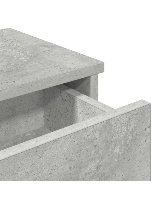 Nástěnná police se zásuvkami betonově šedá 60x25x15 cm kompozit