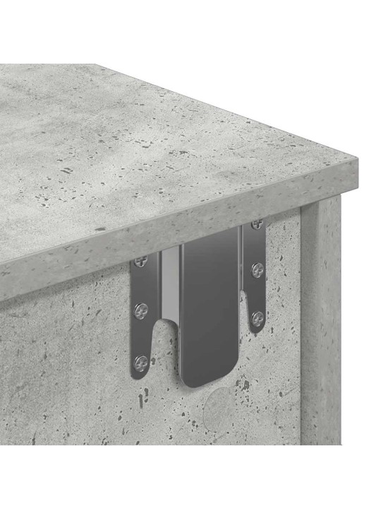 Nástěnná police se zásuvkami betonově šedá 60x25x15 cm kompozit