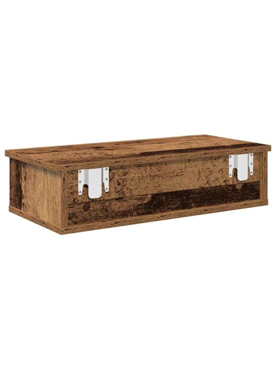 Nástěnná police se zásuvkami old wood 60 x 25 x 15 cm kompozit