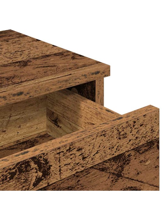 Nástěnná police se zásuvkami old wood 60 x 25 x 15 cm kompozit